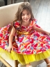 Платье для девочки нарядное БУШОН ST37, стиляги цвет желтый/малиновый/голубой 