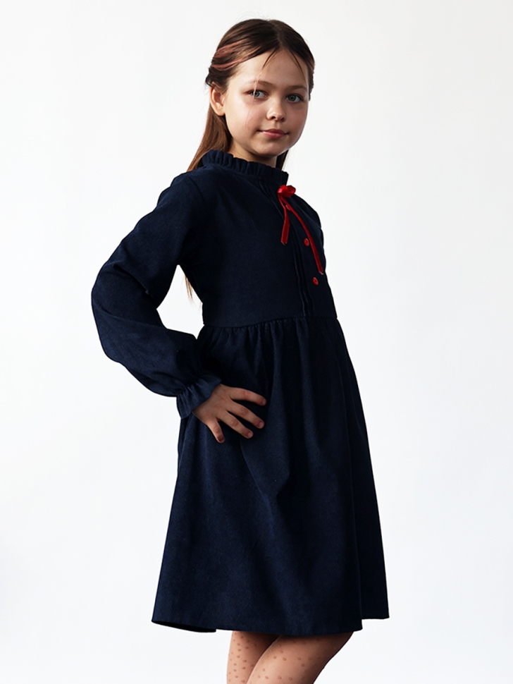 Платье для девочки нарядное БУШОН ST75, цвет темно-синий