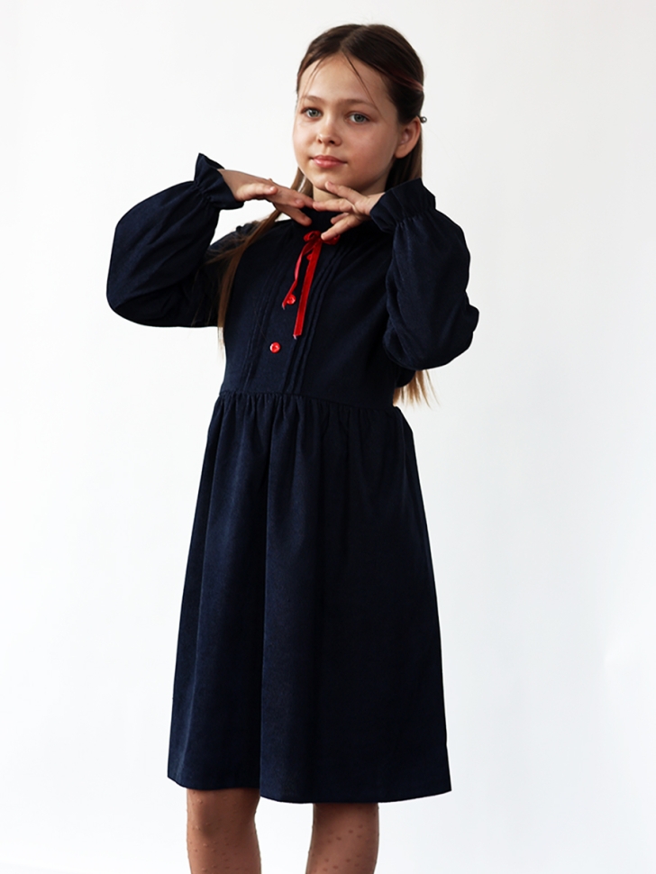 Платье для девочки нарядное БУШОН ST75, цвет темно-синий