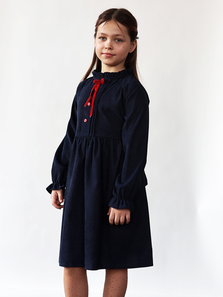 Платье для девочки нарядное БУШОН ST75, цвет темно-синий