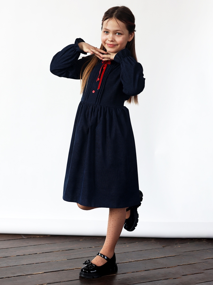 Платье для девочки нарядное БУШОН ST75, цвет темно-синий