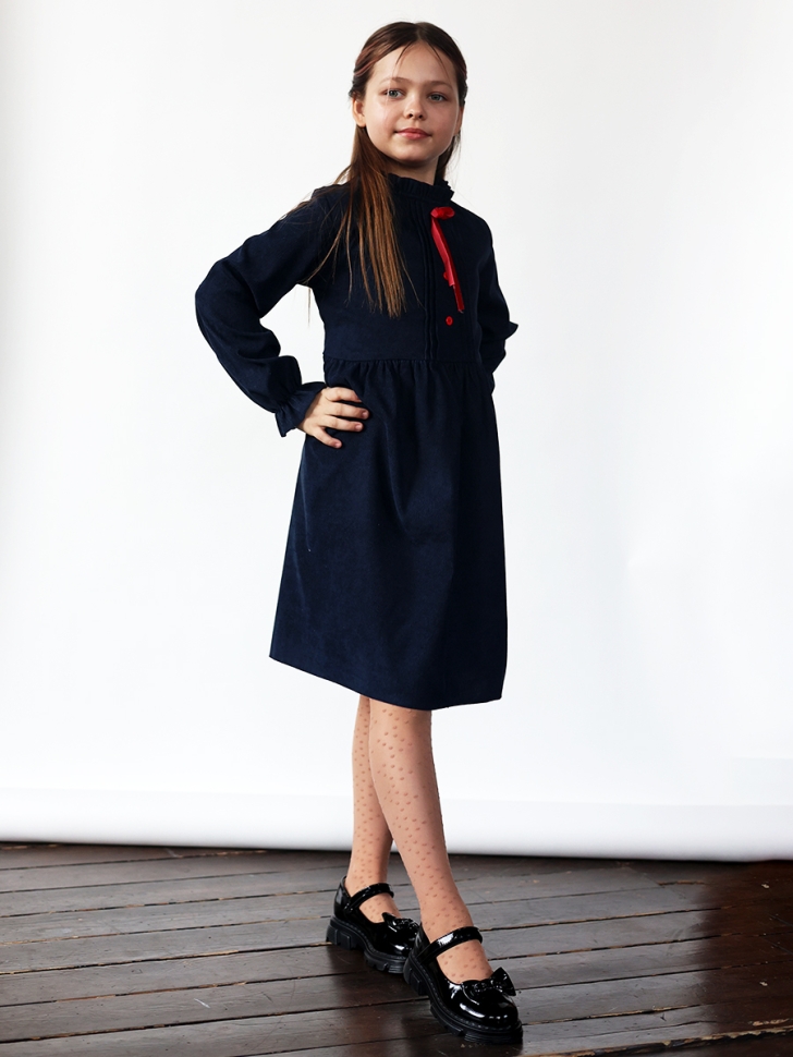 Платье для девочки нарядное БУШОН ST75, цвет темно-синий