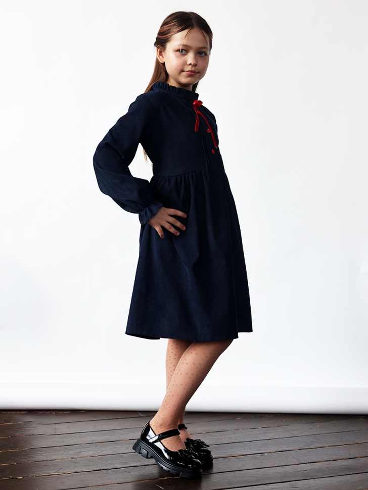 Платье для девочки нарядное БУШОН ST75, цвет темно-синий