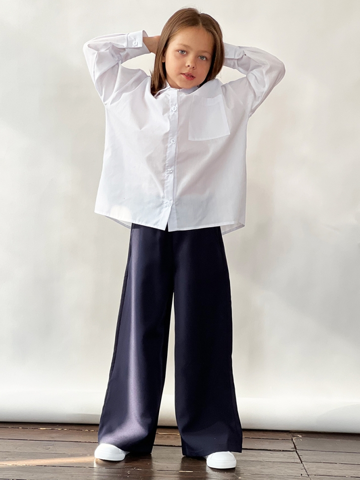 Рубашка для девочек БУШОН, модель SK59, цвет белый 