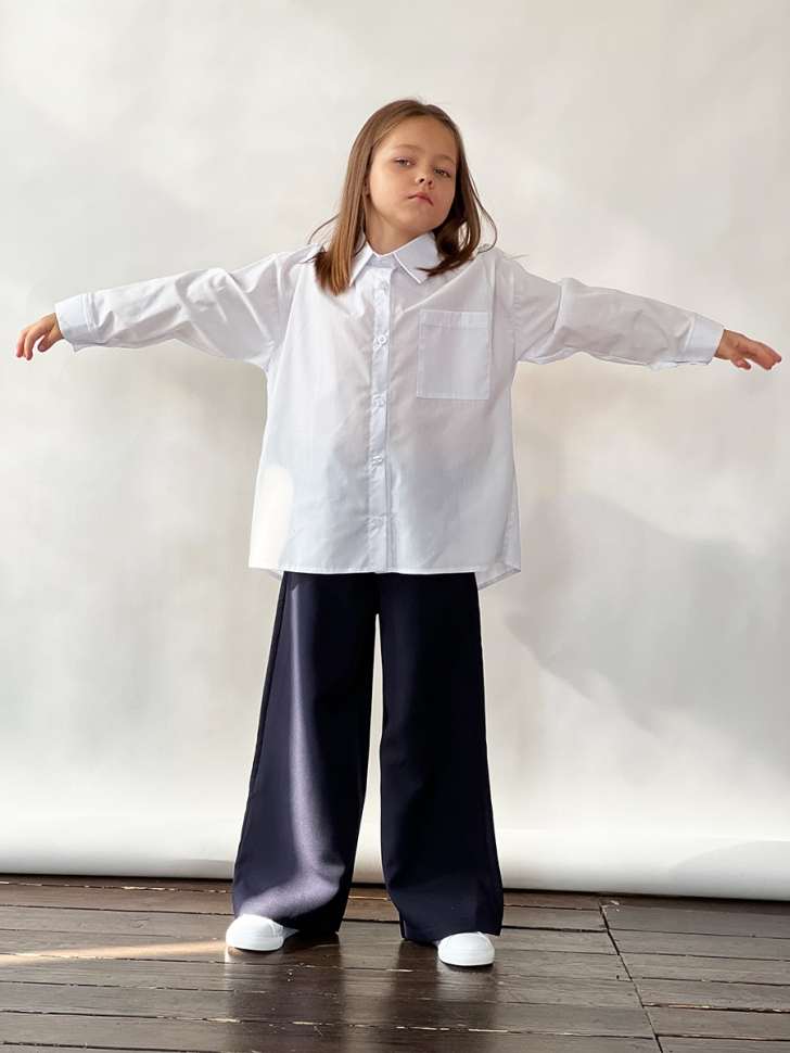 Рубашка для девочек БУШОН, модель SK59, цвет белый 