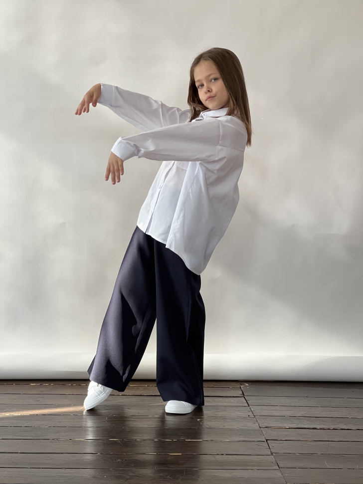 Рубашка для девочек БУШОН, модель SK59, цвет белый 