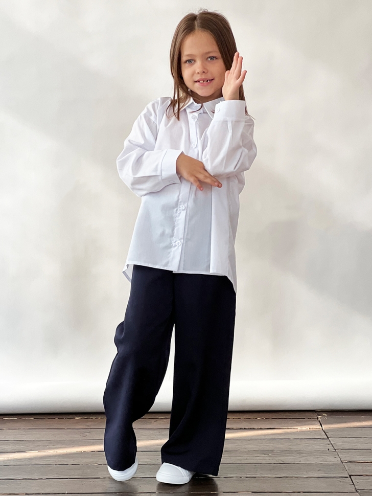 Рубашка для девочек БУШОН, модель SK59, цвет белый 