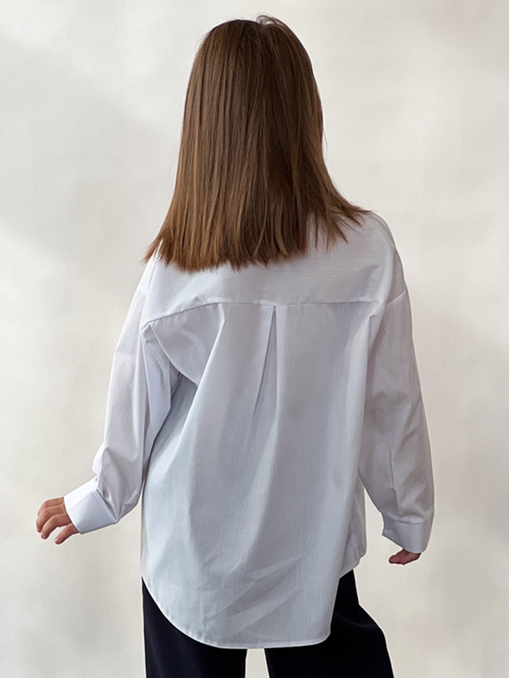 Рубашка для девочек БУШОН, модель SK59, цвет белый 