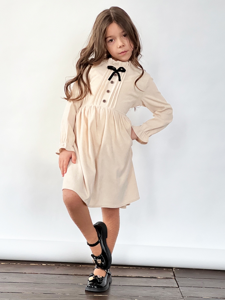 Платье для девочки нарядное БУШОН ST75, цвет бежевый 