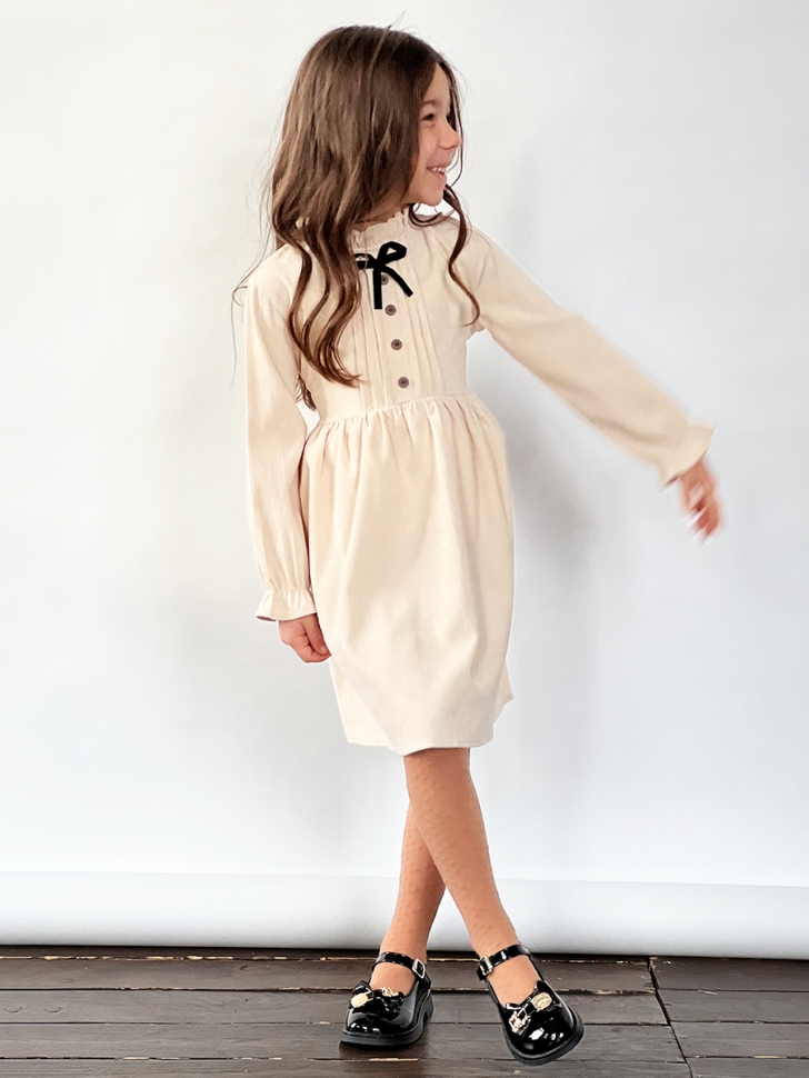 Платье для девочки нарядное БУШОН ST75, цвет бежевый 