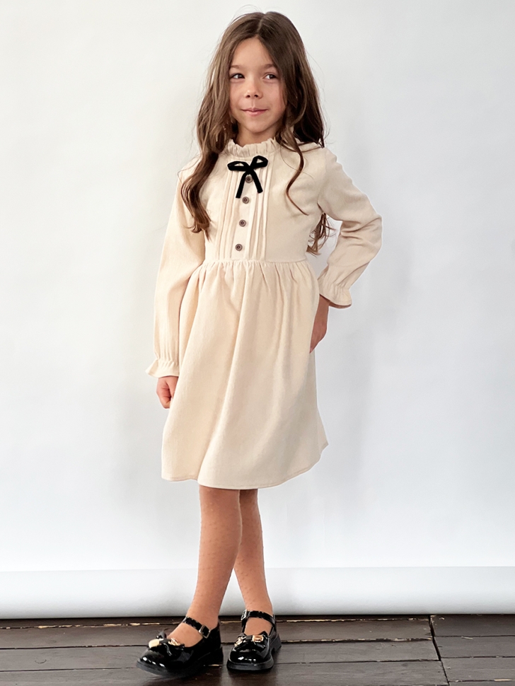 Платье для девочки нарядное БУШОН ST75, цвет бежевый 