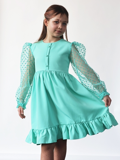Платье для девочки нарядное БУШОН ST52, цвет мятный