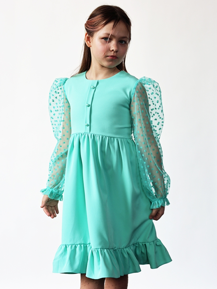 Платье для девочки нарядное БУШОН ST52, цвет мятный