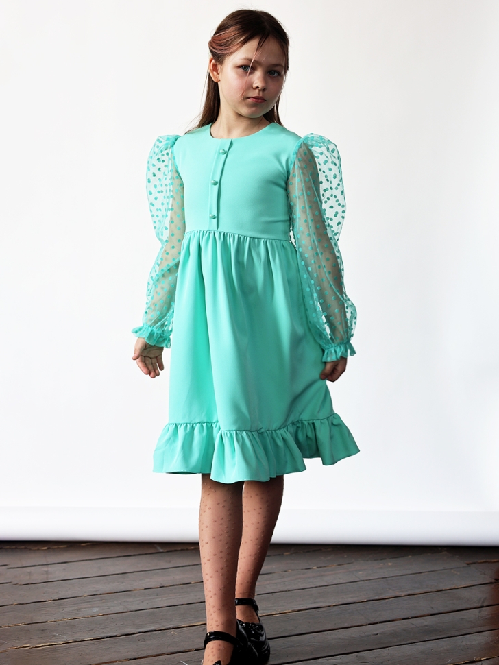 Платье для девочки нарядное БУШОН ST52, цвет мятный