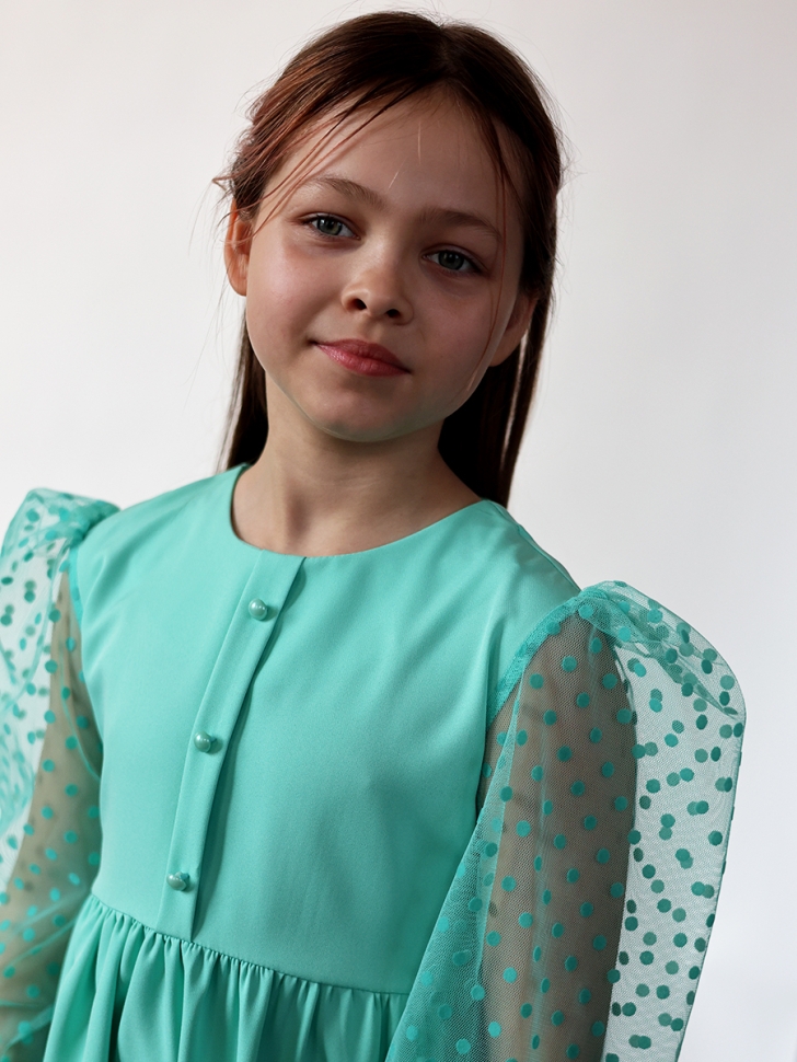 Платье для девочки нарядное БУШОН ST52, цвет мятный