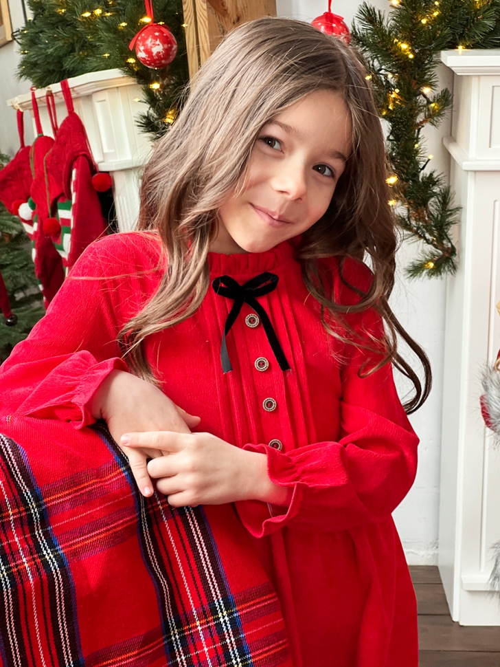 Платье для девочки нарядное БУШОН ST75, цвет красный