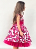 Платье для девочки нарядное БУШОН ST37, стиляги цвет малиновый/белый принт бабочки