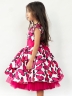 Платье для девочки нарядное БУШОН ST37, стиляги цвет малиновый/белый принт бабочки