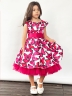 Платье для девочки нарядное БУШОН ST37, стиляги цвет малиновый/белый принт бабочки