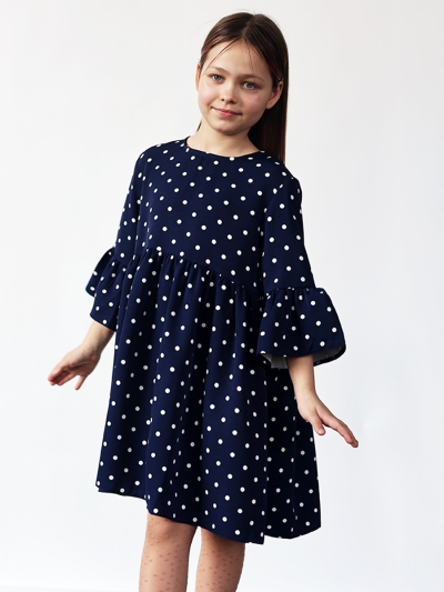 Платье для девочки нарядное БУШОН ST71, цвет темно-синий