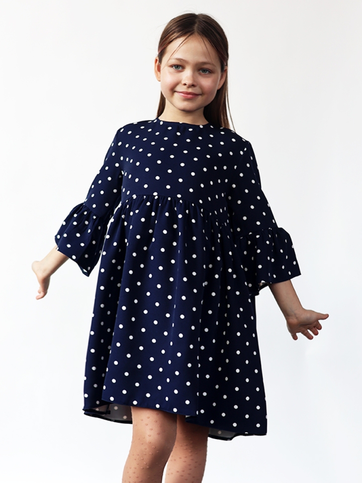 Платье для девочки нарядное БУШОН ST71, цвет темно-синий