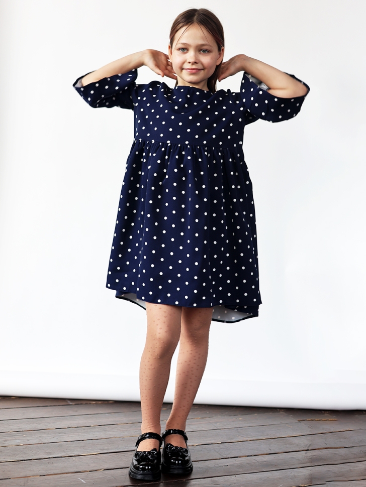 Платье для девочки нарядное БУШОН ST71, цвет темно-синий