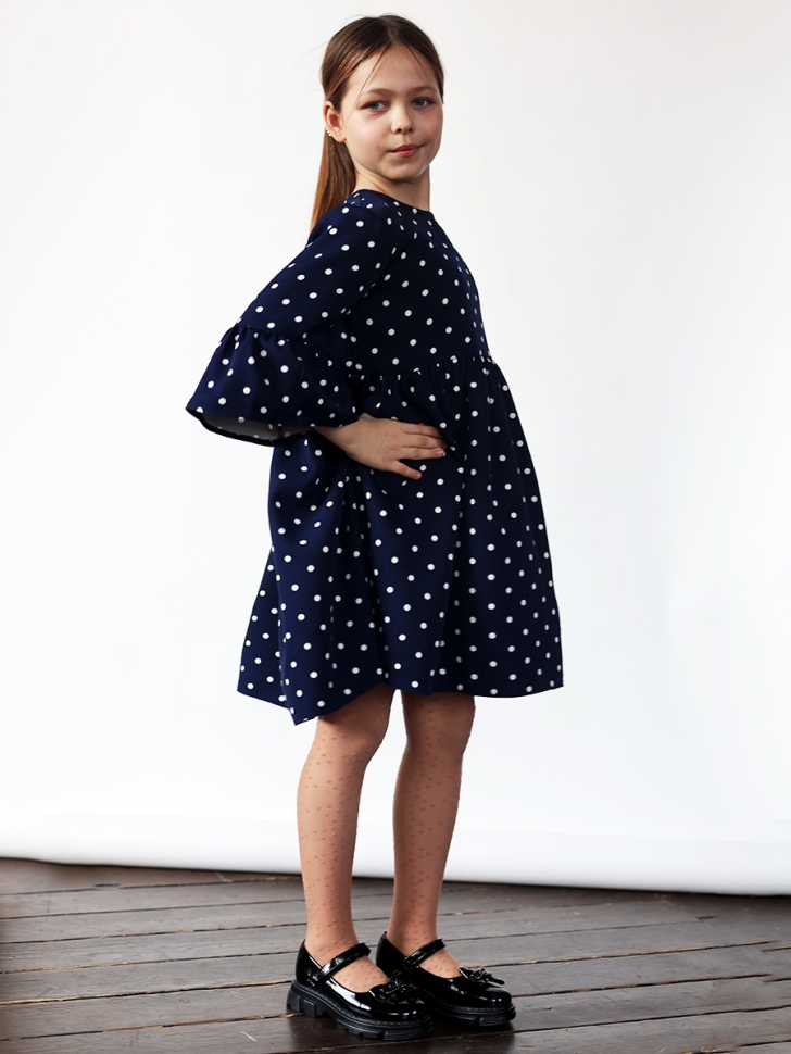 Платье для девочки нарядное БУШОН ST71, цвет темно-синий