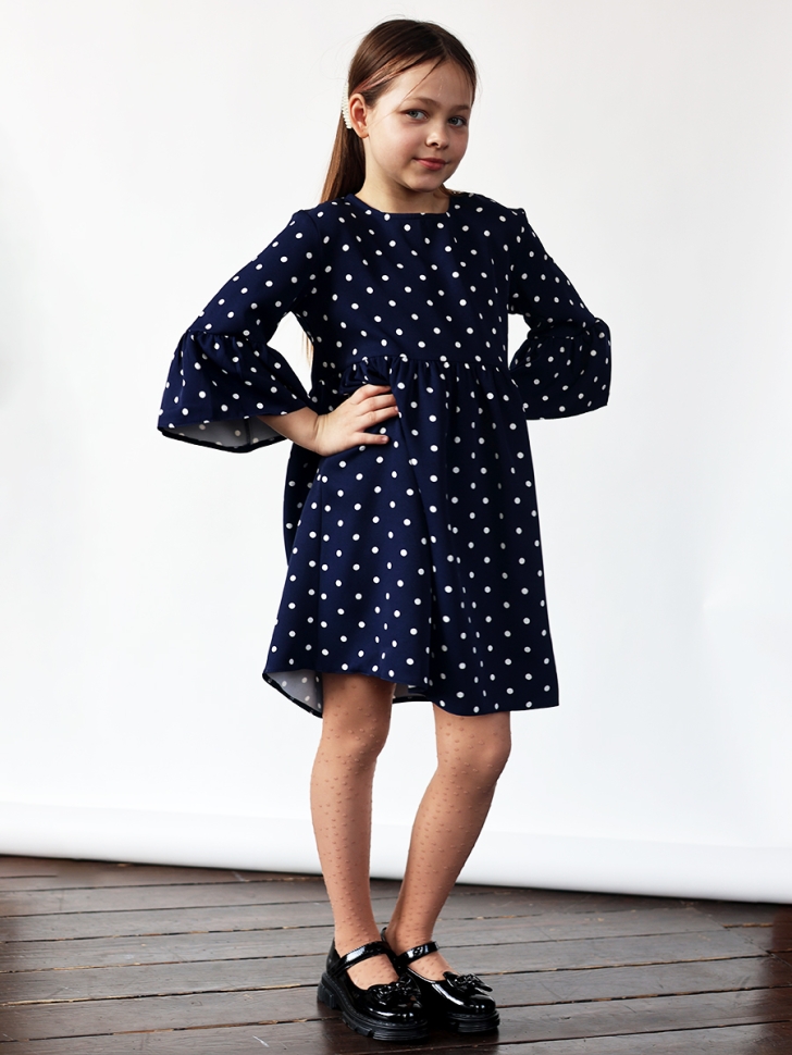 Платье для девочки нарядное БУШОН ST71, цвет темно-синий