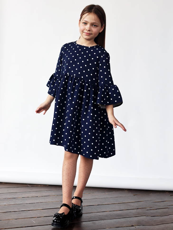 Платье для девочки нарядное БУШОН ST71, цвет темно-синий