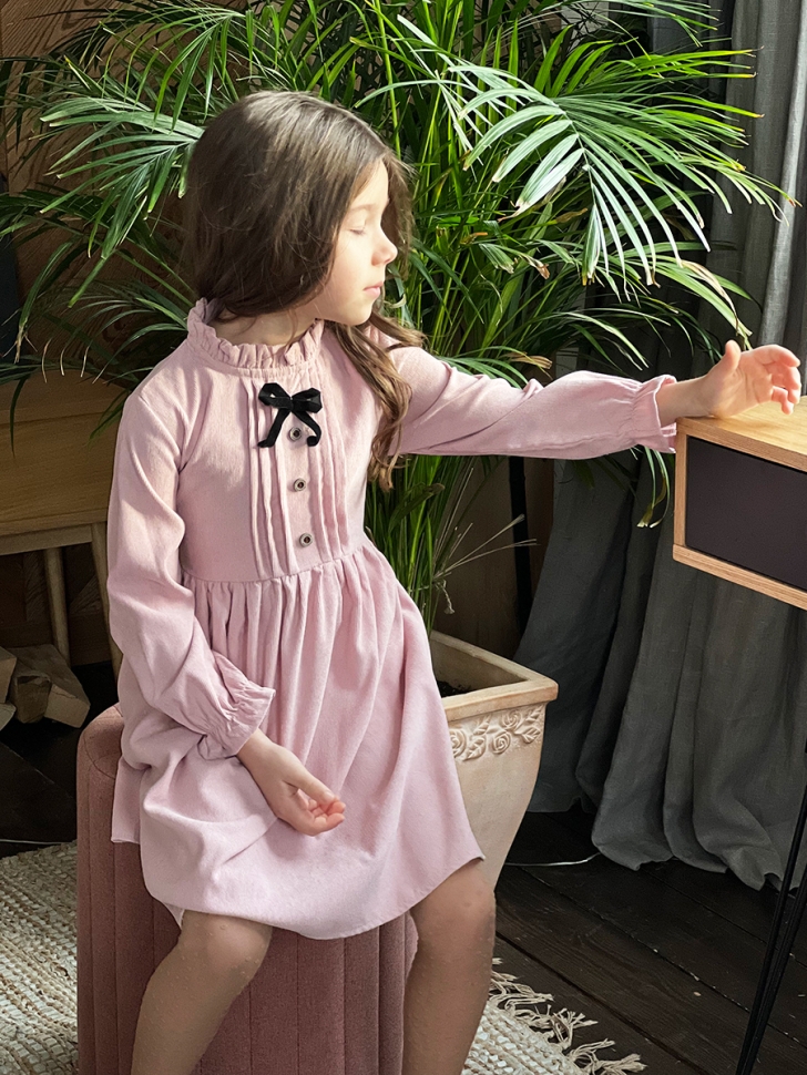 Платье для девочки нарядное БУШОН ST75, цвет пудра 