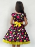 Платье для девочки нарядное БУШОН ST37, стиляги цвет черный/малиновый/желтый 