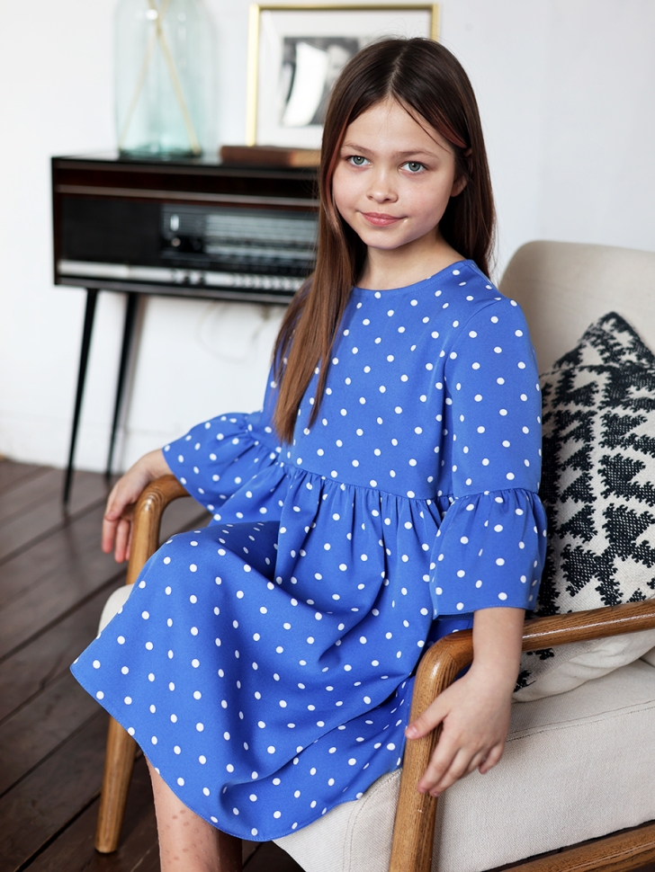 Платье для девочки нарядное БУШОН ST71, цвет голубой