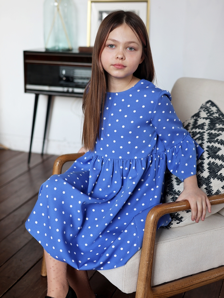 Платье для девочки нарядное БУШОН ST71, цвет голубой