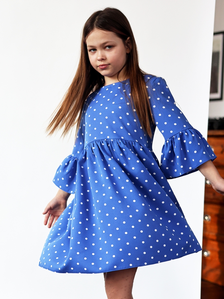 Платье для девочки нарядное БУШОН ST71, цвет голубой