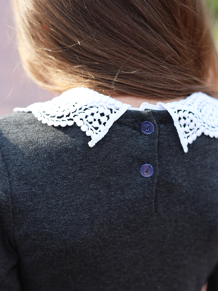 Платье для девочки школьное БУШОН SK35, цвет темно-серый