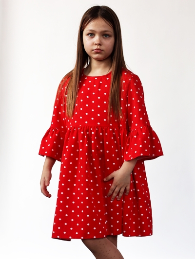 Платье для девочки нарядное БУШОН ST71, цвет красный