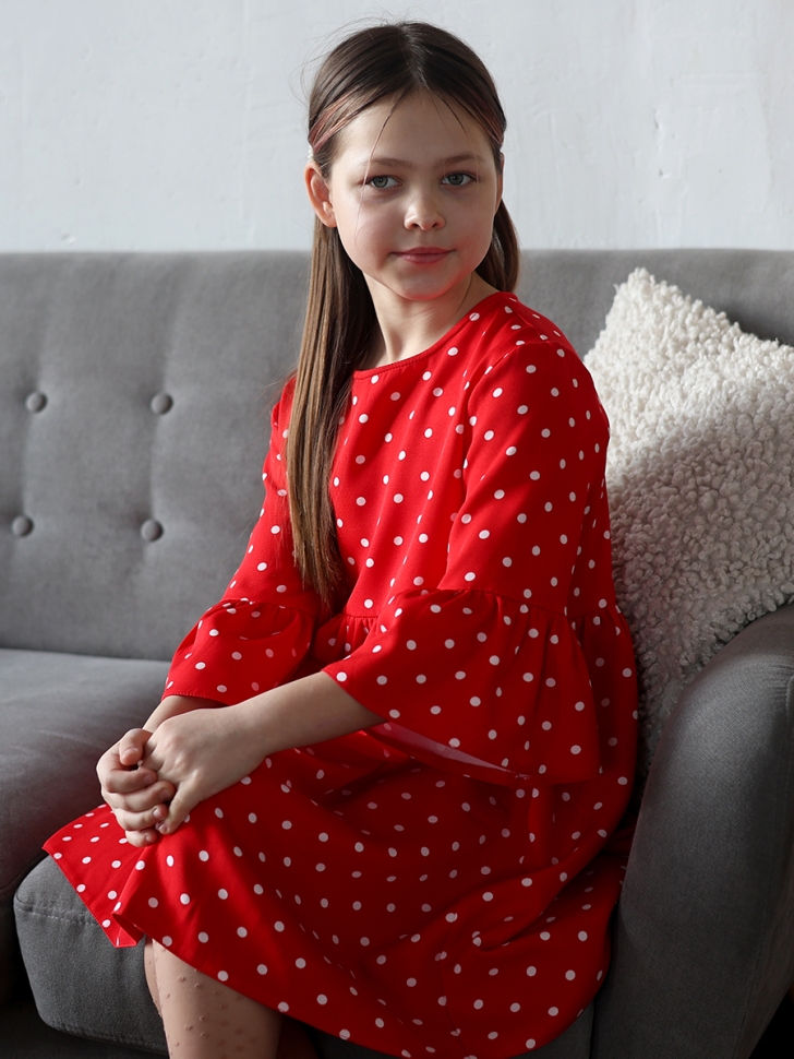 Платье для девочки нарядное БУШОН ST71, цвет красный