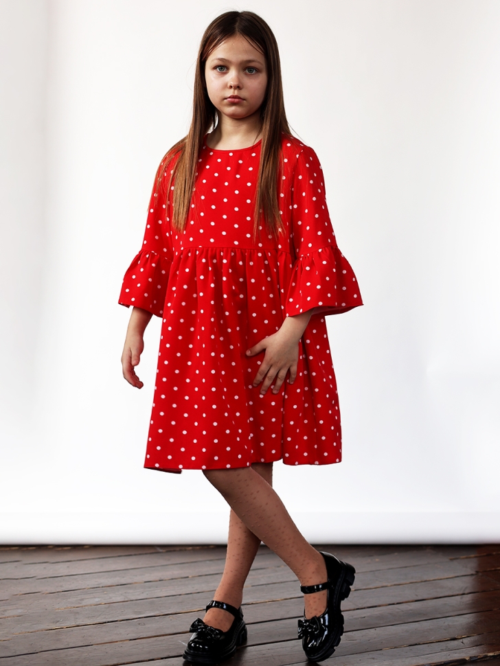 Платье для девочки нарядное БУШОН ST71, цвет красный