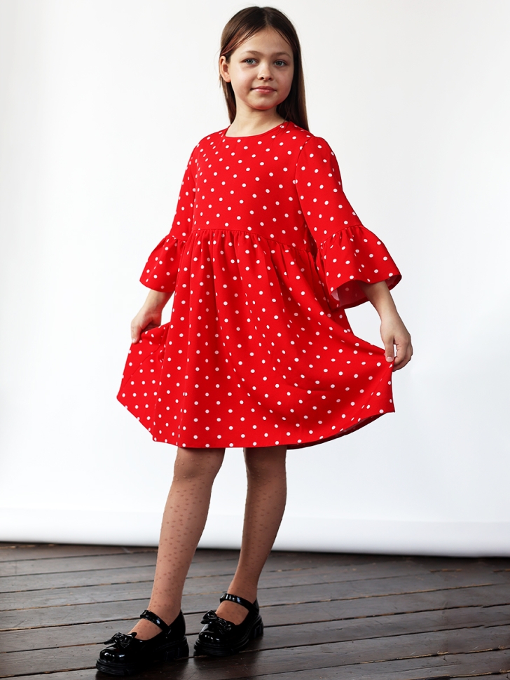 Платье для девочки нарядное БУШОН ST71, цвет красный