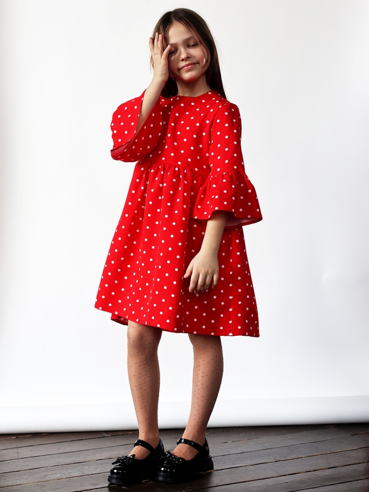 Платье для девочки нарядное БУШОН ST71, цвет красный