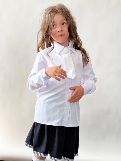 Блузка для девочек школьная БУШОН, модель SK50, цвет белый