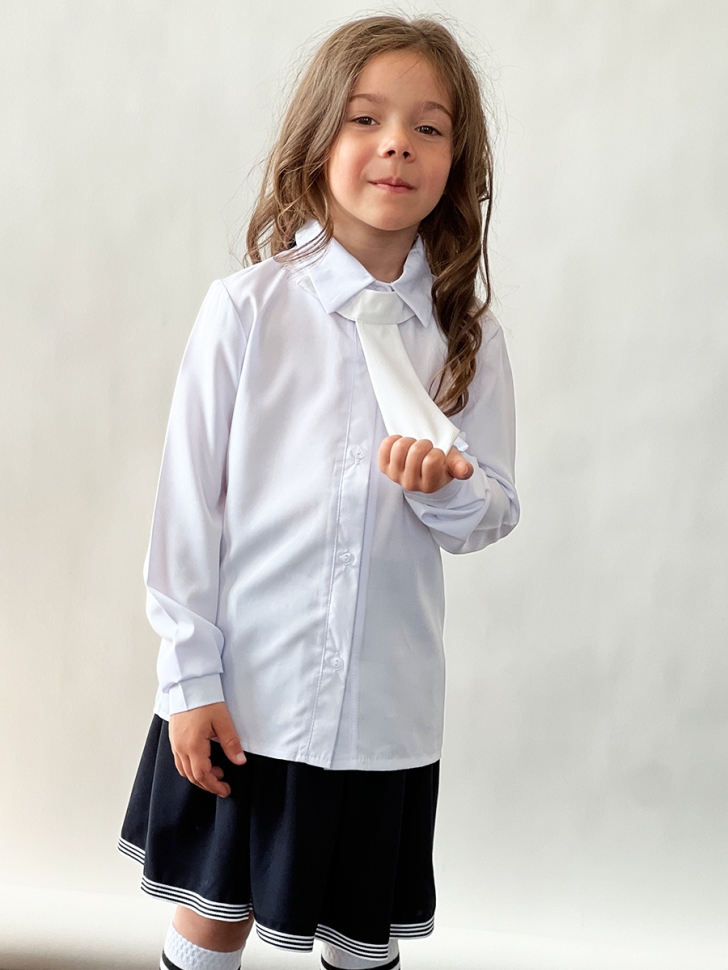 Блузка для девочек школьная БУШОН, модель SK50, цвет белый