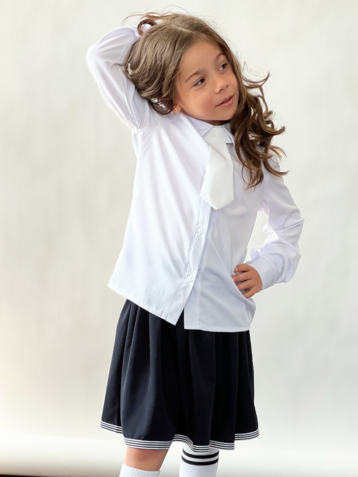Блузка для девочек школьная БУШОН, модель SK50, цвет белый