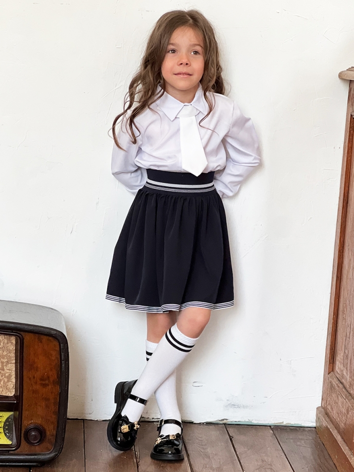 Блузка для девочек школьная БУШОН, модель SK50, цвет белый