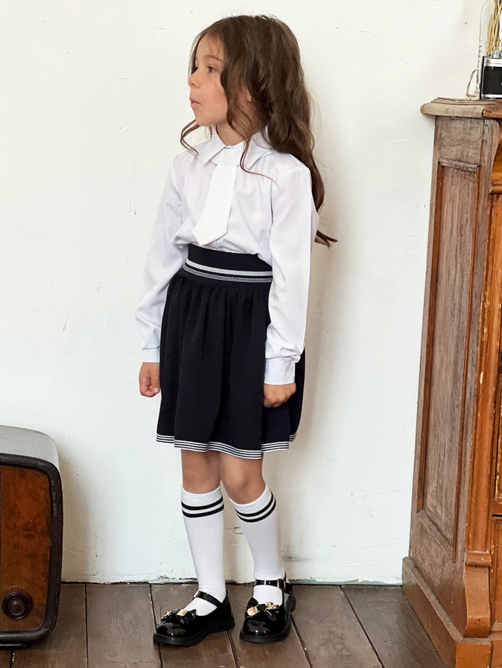 Блузка для девочек школьная БУШОН, модель SK50, цвет белый