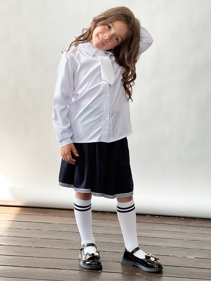 Блузка для девочек школьная БУШОН, модель SK50, цвет белый