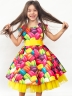 Платье для девочки нарядное БУШОН ST37, стиляги цвет мультиколор принт макаруны 