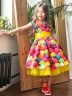 Платье для девочки нарядное БУШОН ST37, стиляги цвет мультиколор принт макаруны 