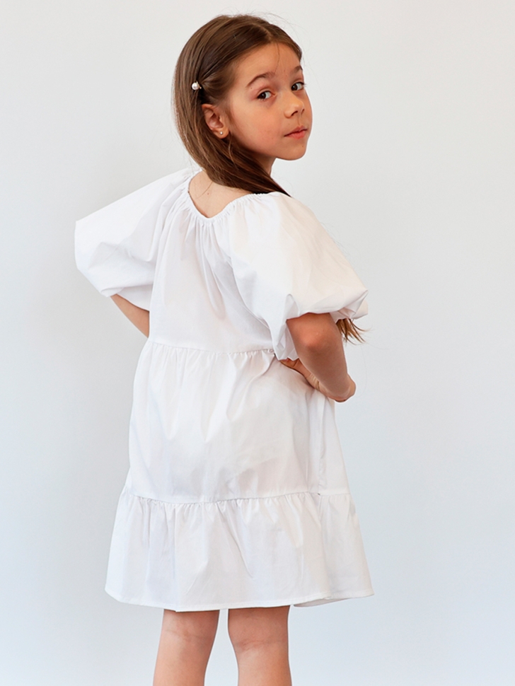 Платье для девочки хлопок БУШОН ST64, цвет белый