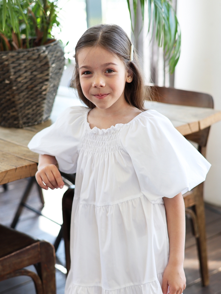 Платье для девочки хлопок БУШОН ST64, цвет белый